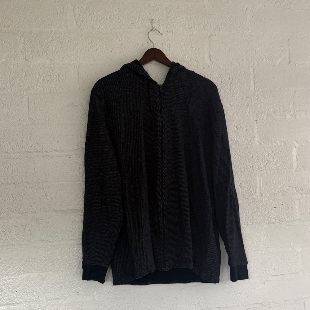Vince Navy with white speckles Hooded Zip jacket. Oversized for women.